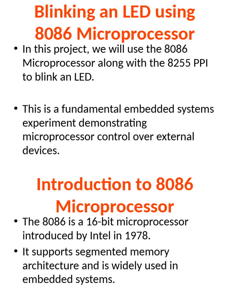 LED Control with 8086 Microprocessor | PDF | Microprocessor | Embedded ...