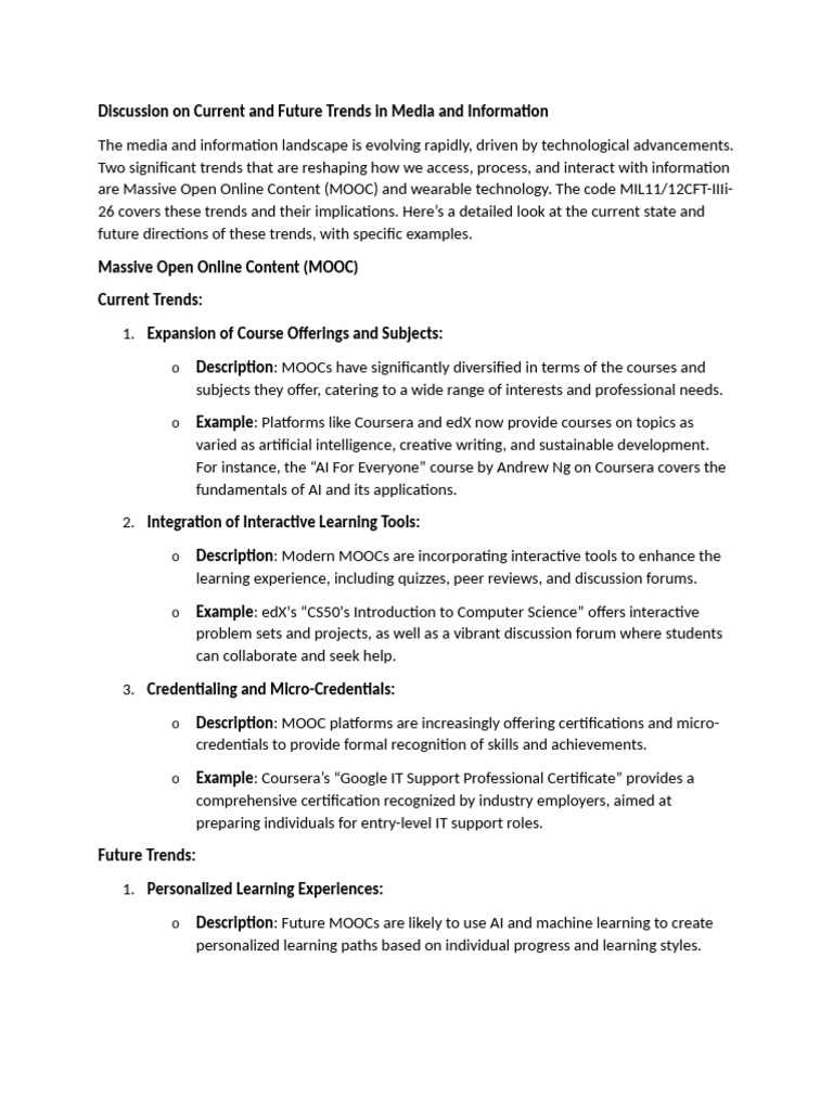 Curent and Future Trends in Media and Information | PDF | Augmented ...