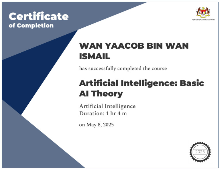 AI Course Completion Certificate | PDF