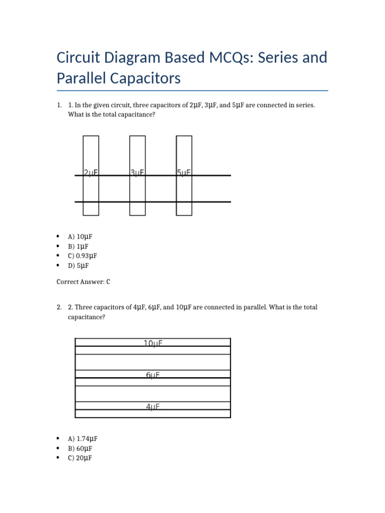 Total Capacitance of Parallel Capacitors | PDF