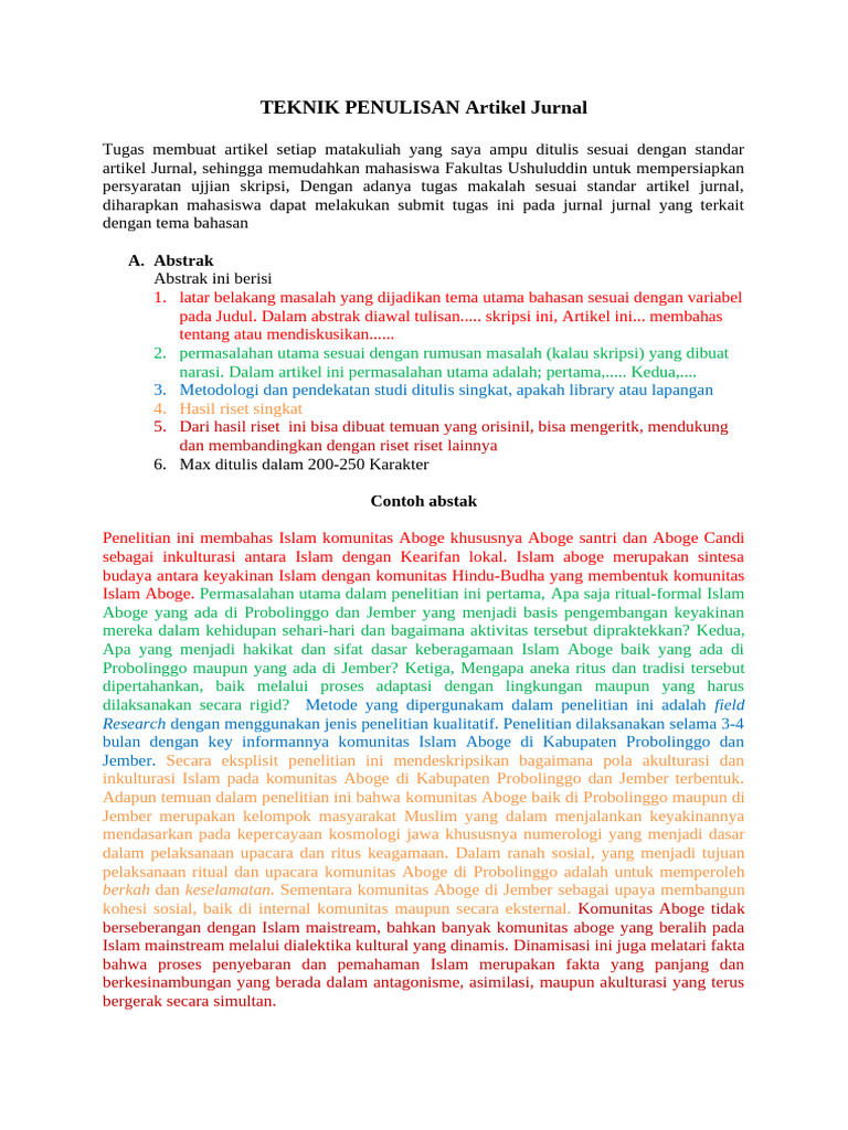 TEKNIK PENULISAN Artikel Jurnal | PDF