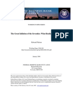The Great Inflation of The Seventies: What Really Happened?: Working Paper Series