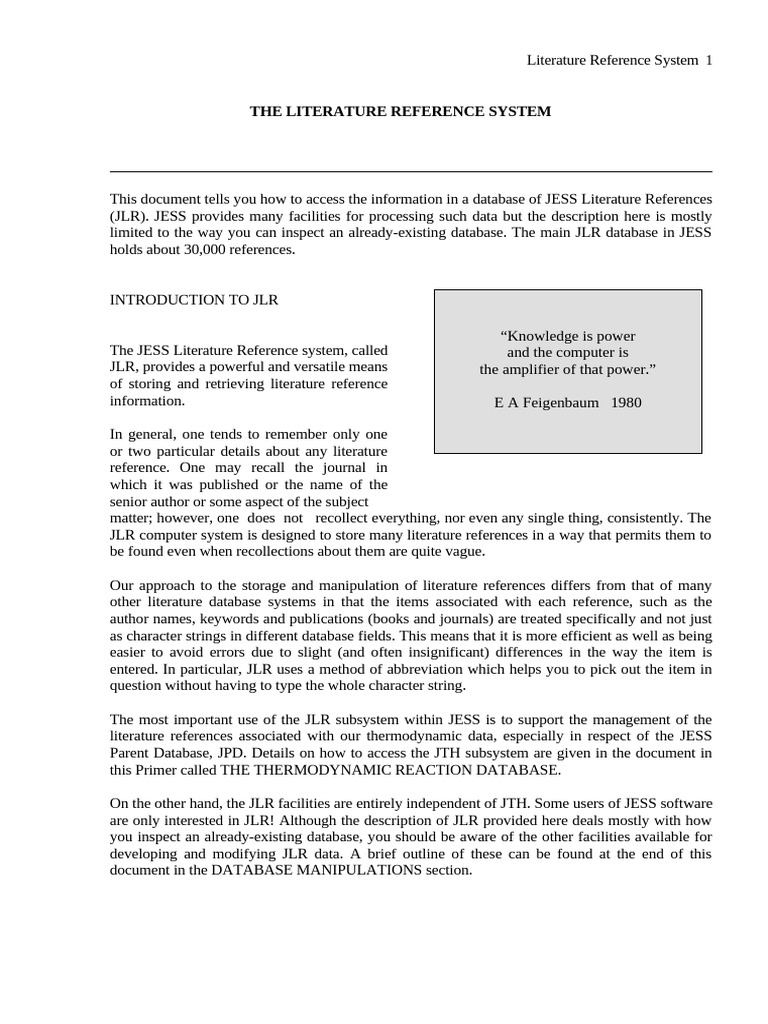 Accessing JESS Literature References | PDF | Databases | Command Line ...