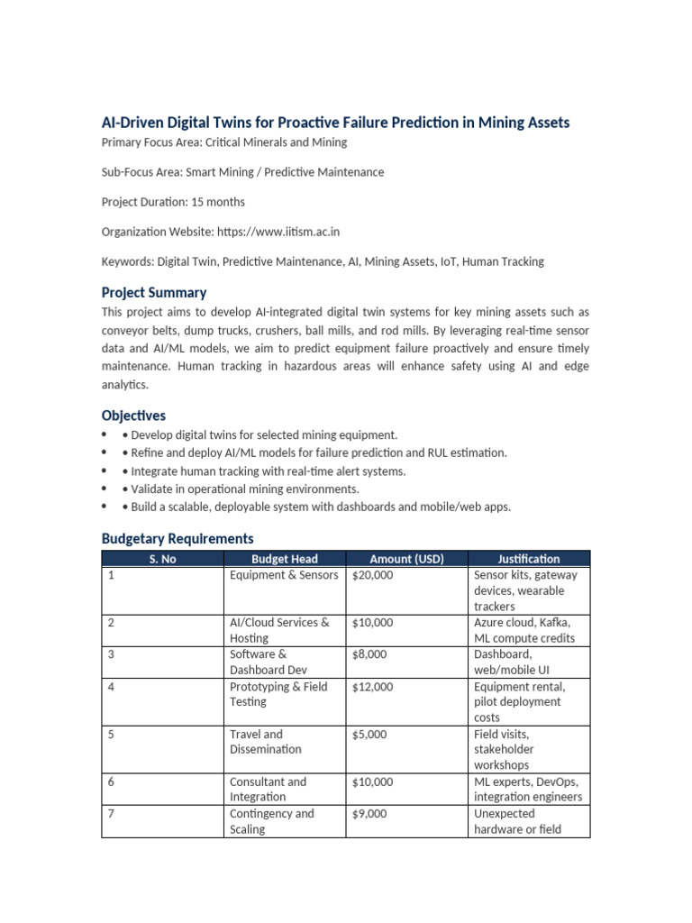 AI Digital Twins for Mining Maintenance | PDF | Internet Of Things ...
