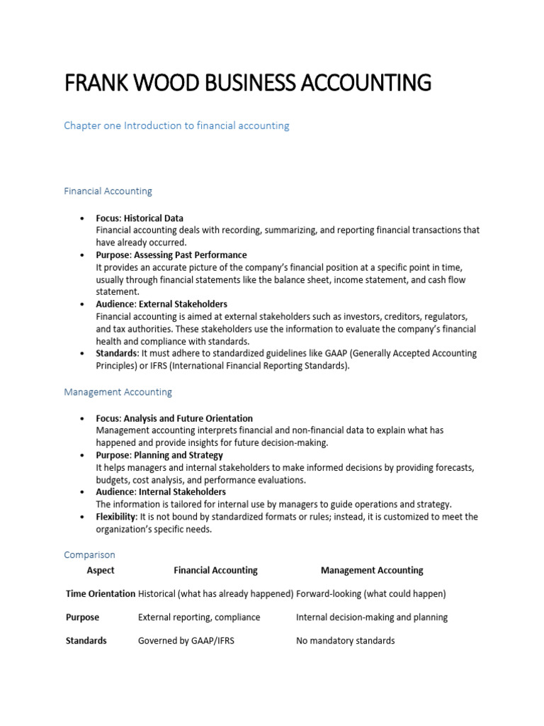 Financial vs. Management Accounting Explained | PDF | Debits And ...