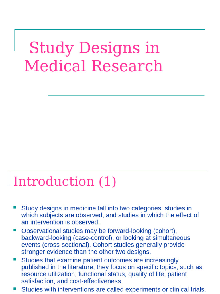 Medical Research Study Designs Explained | PDF | Clinical Trial ...