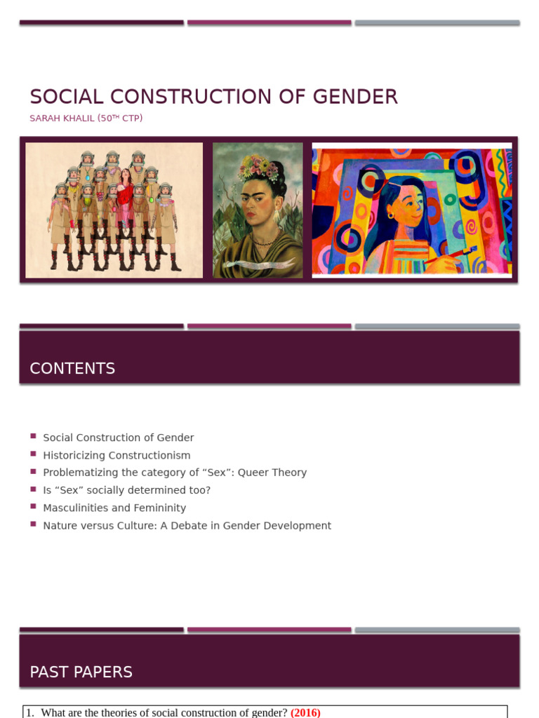 Understanding Gender's Social Construction | PDF | Social ...