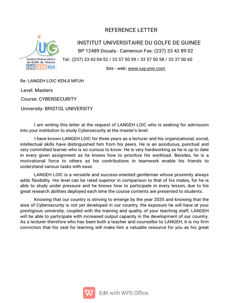 HH LETTER Langeh Gloic | PDF