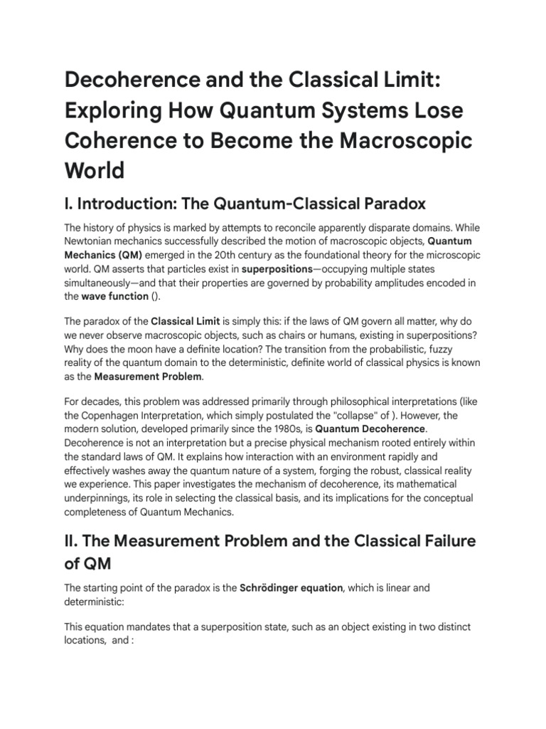 Quantum Decoherence Explained | PDF | Quantum Mechanics | Quantum ...