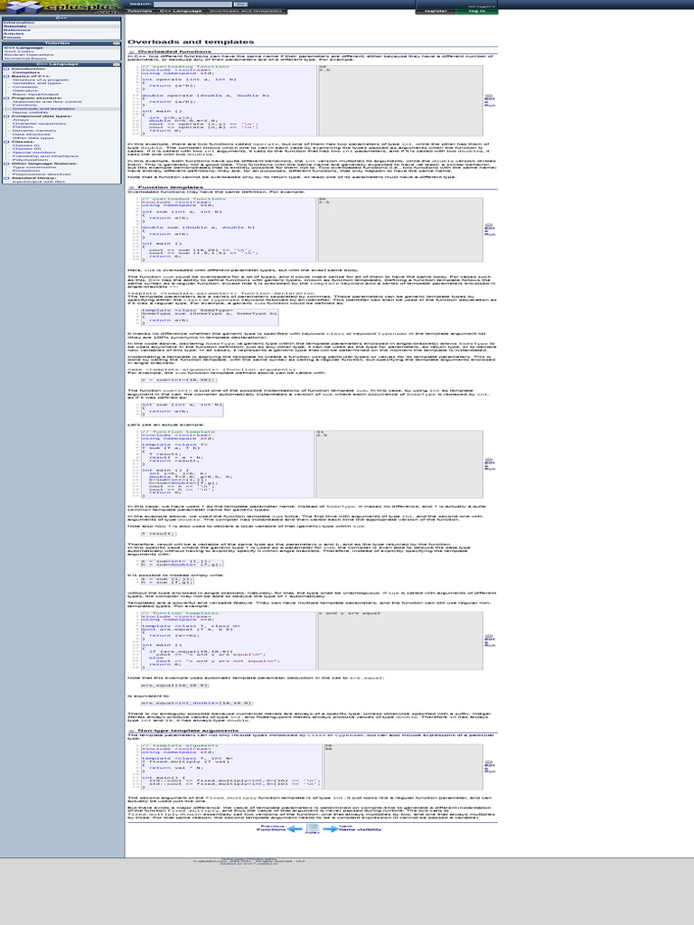 C++ Function Overloading & Templates | PDF | Parameter (Computer ...