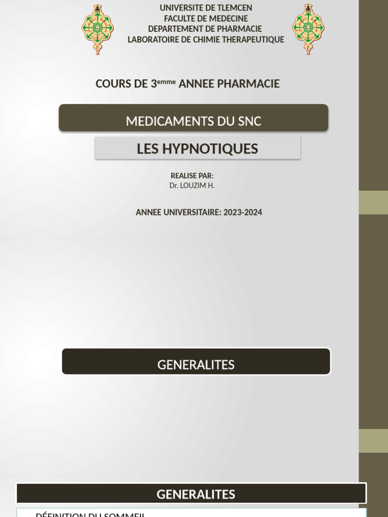 Médicaments hypnotiques et insomnies | PDF | Insomnie | Sommeil
