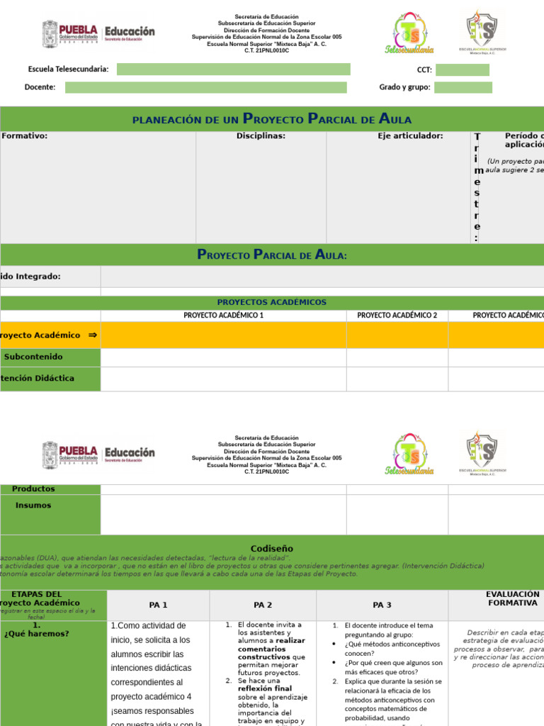 Planeación de Proyecto de Aula Educativa | PDF | Maestros | Control de ...