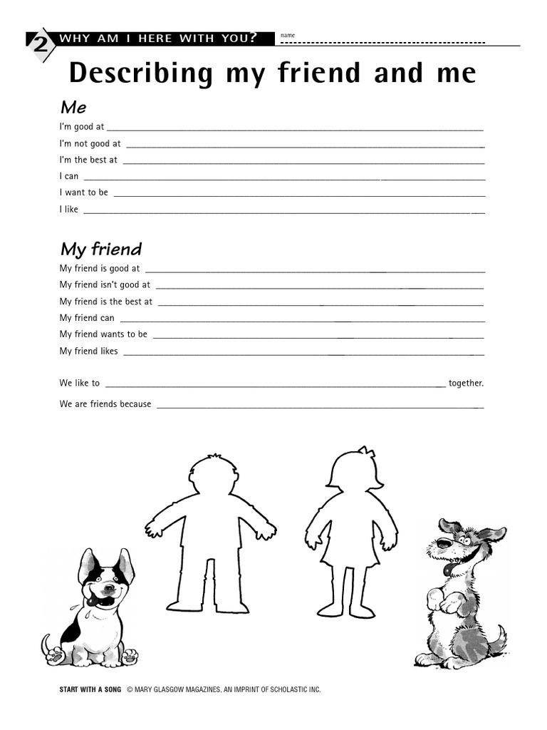 Friend Descriptions and Interests Worksheet | PDF