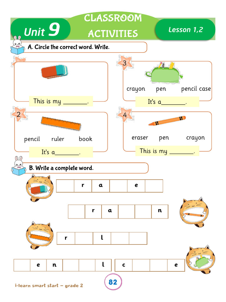 Lớp 2 BT Unit 9 | PDF