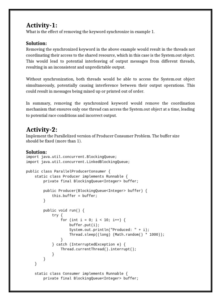 Impact of Synchronization in Java Threads | PDF | Concurrent Computing ...