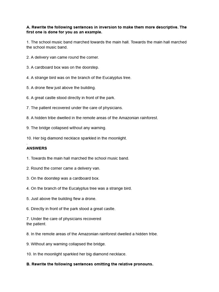 Sentence Rewriting Exercises Guide | PDF | Chess | Chess Theory