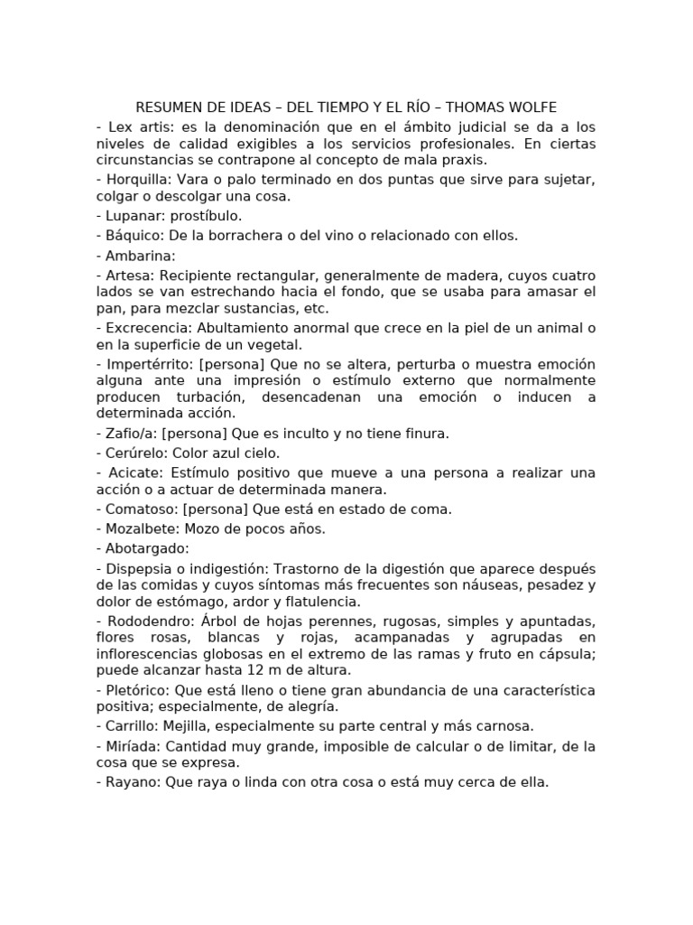Resumen de términos en 