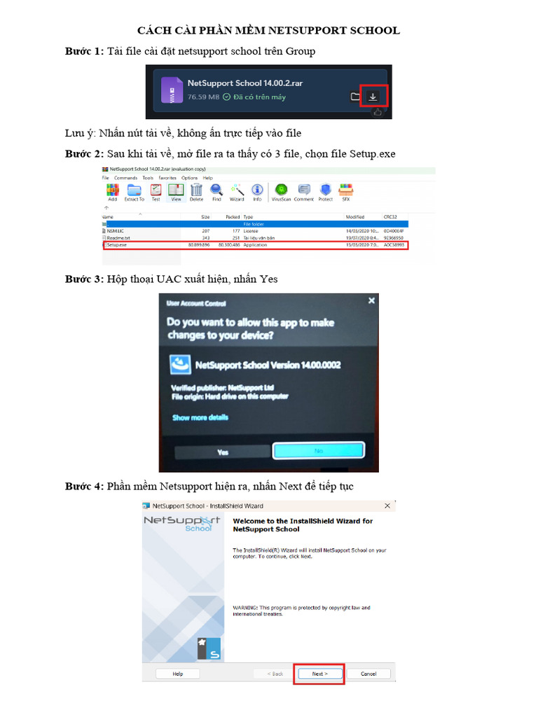 Cách Cài Phần Mềm Netsupport School | PDF