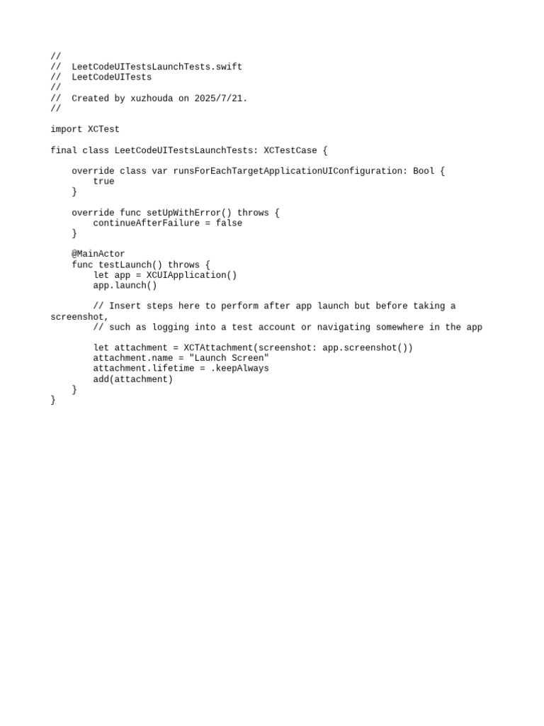 Lee T Code U I Tests Launch Tests | PDF