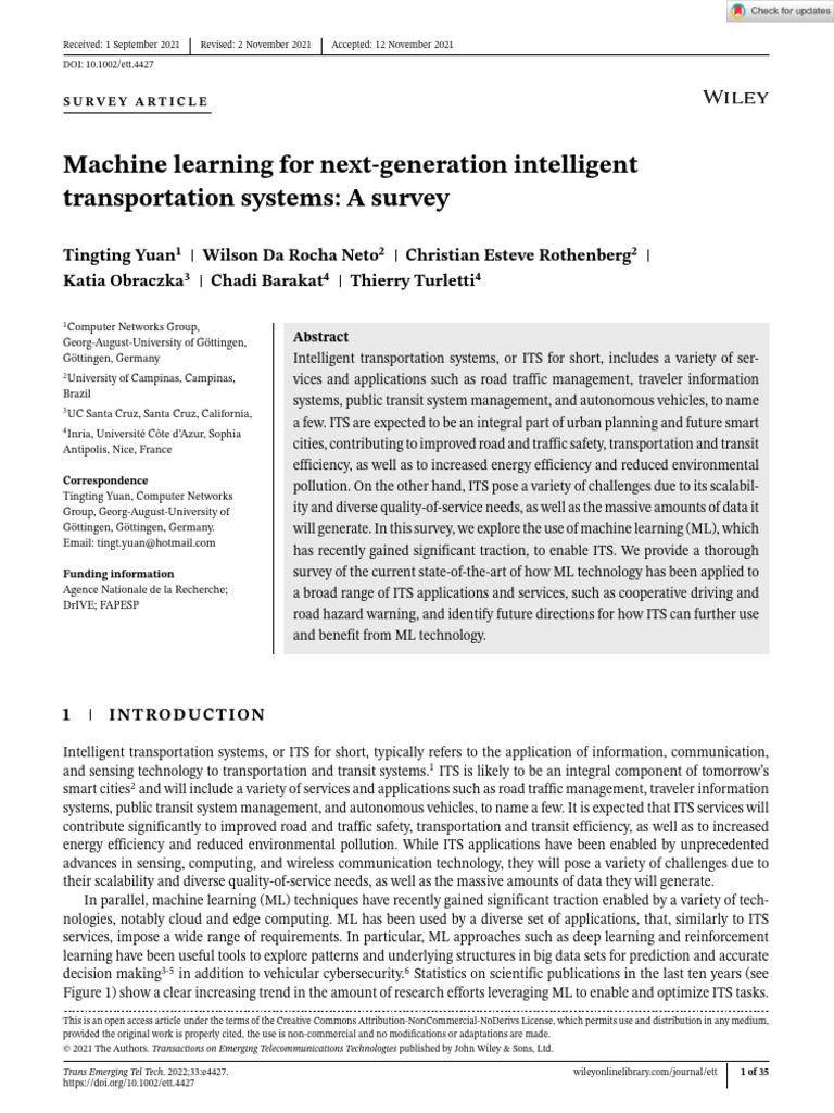 Machine Learning in Intelligent Transportation Systems | PDF | Machine ...