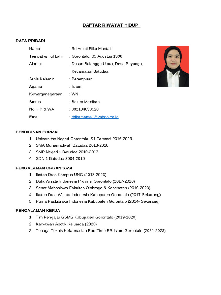 CV Sri Astuti Rika Mantali | PDF