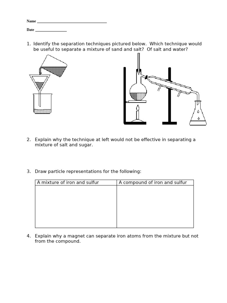 Worksheet Separating Mixtures | PDF