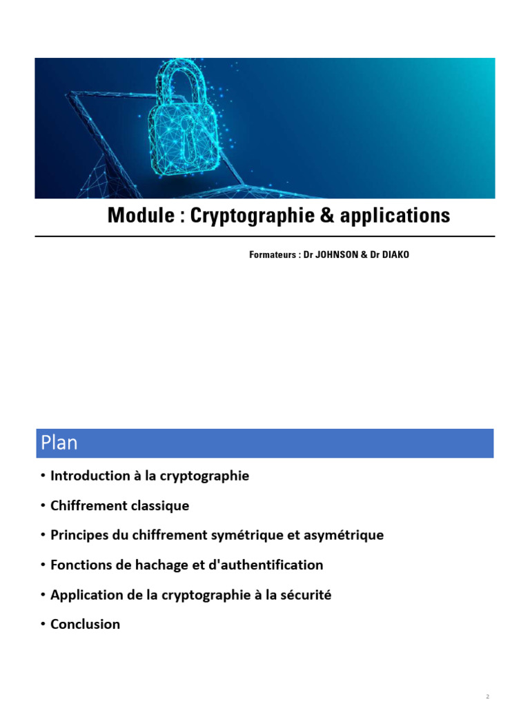 Introduction à la cryptographie et chiffrement | PDF | Cryptographie ...