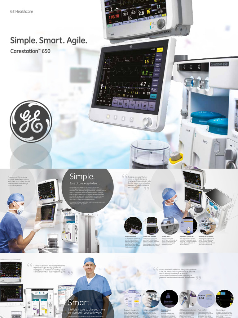 GE Carestation 650: Smart Anesthesia Solution | PDF | Anesthesia ...