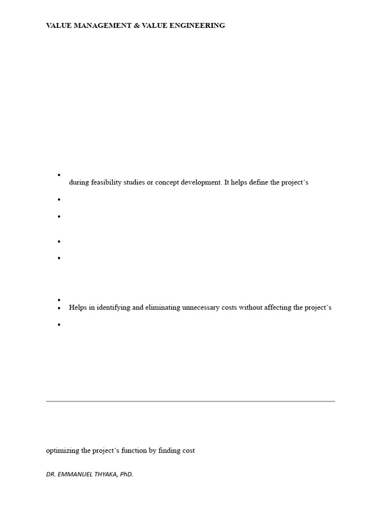 Value Management vs. Value Engineering | PDF | Life Cycle Assessment ...