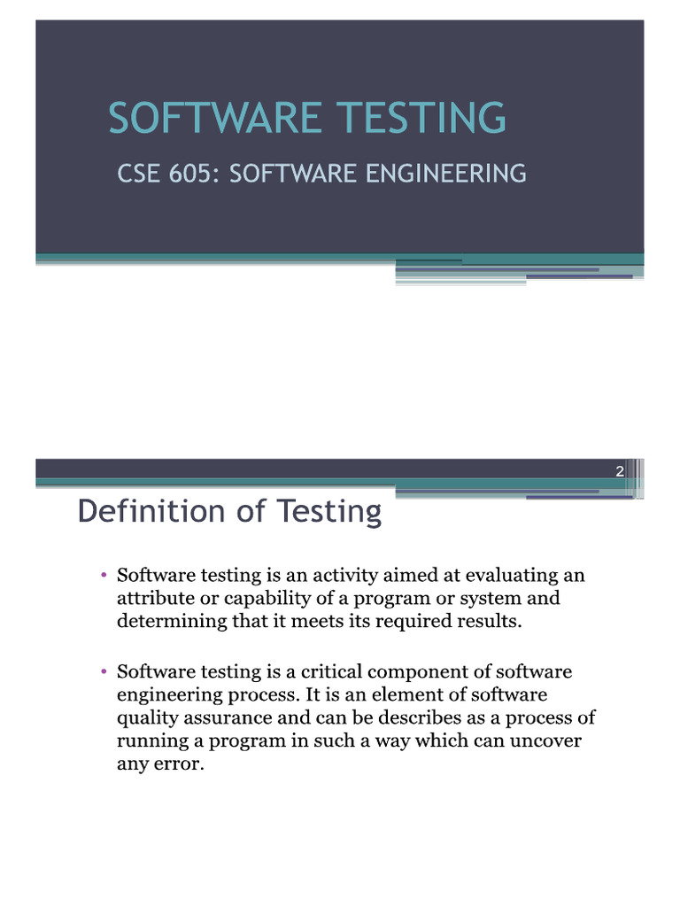 Lecture 5, SW Testing | PDF