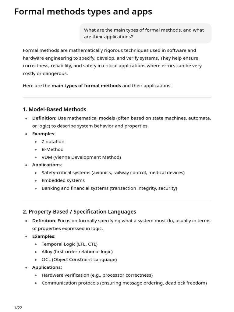 Types and Applications of Formal Methods | PDF | Formal Methods ...