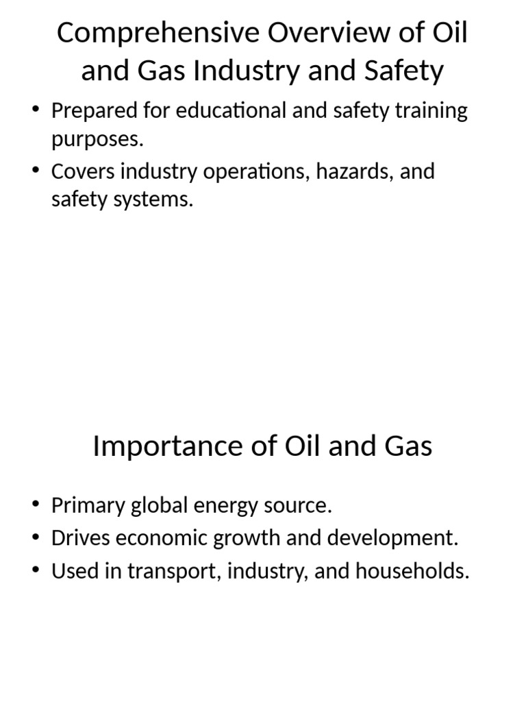 Oil and Gas Industry Safety Overview | PDF