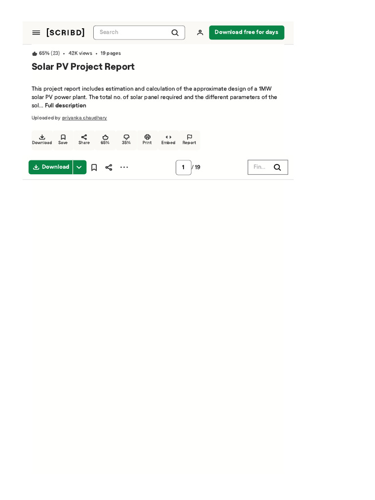 Document435975406solar PV Project Report | PDF