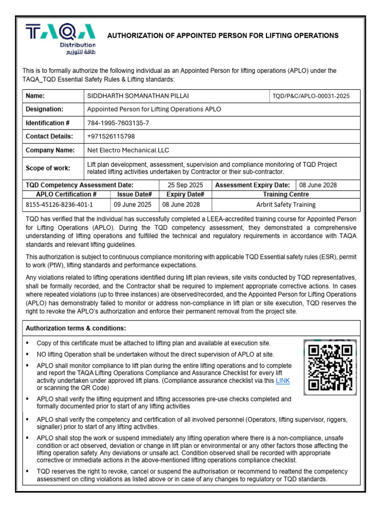 APLO Authorization for Siddharth Pillai | PDF | Regulatory Compliance