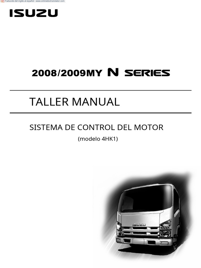 Manual de Taller: Control Motor 4HK1 | PDF | Acelerador | Motores