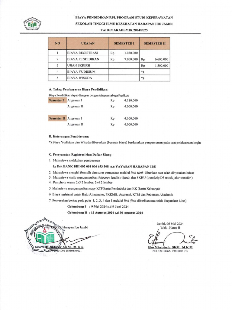 Biaya RPL Prodi Keperawatan | PDF