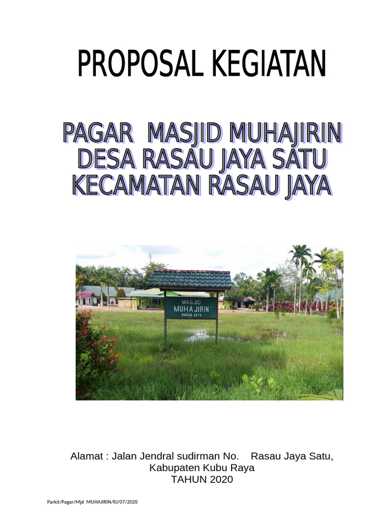 Proposal Pembangunan Pagar Masjid Muhajirin | PDF