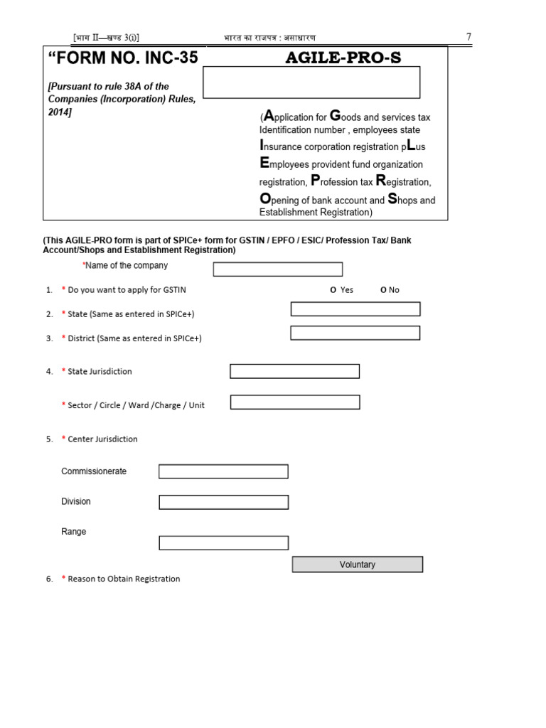 AGILE-PRO Form for Business Registrations | PDF | Identity Document ...
