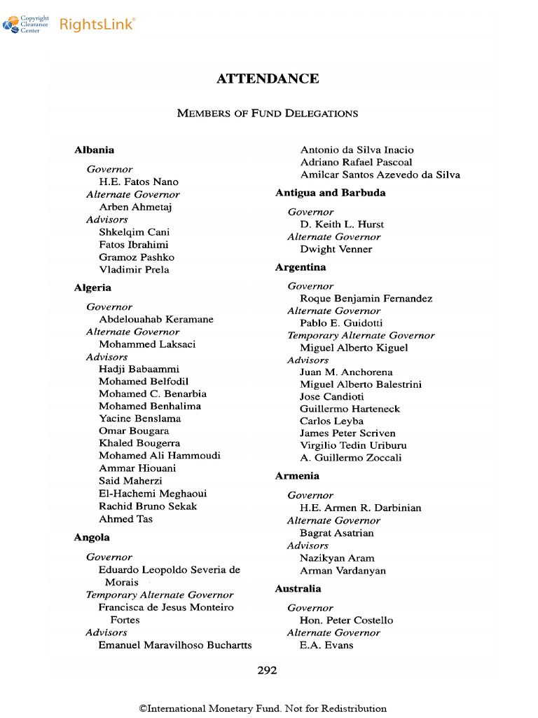 Fund Delegations Attendance List | PDF
