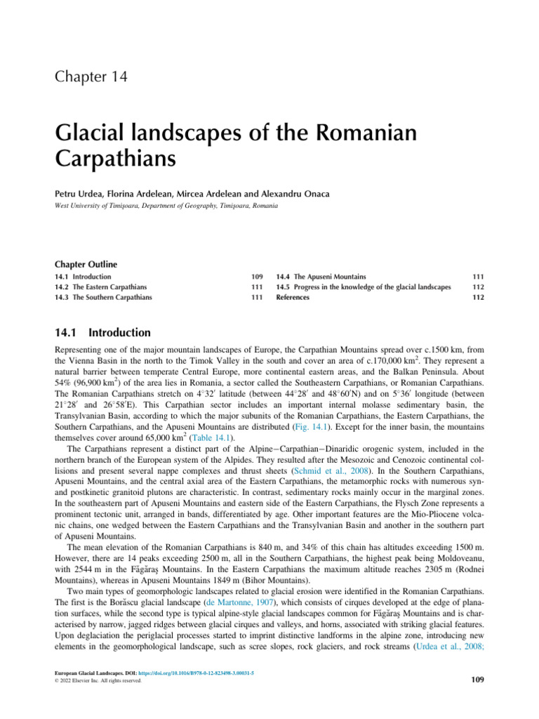Urdea Et Al 2022 - Cap. 14 | PDF | Glacier | Mountains