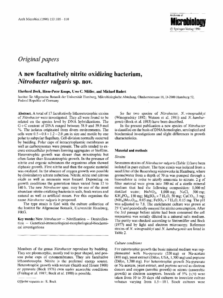 New Nitrobacter vulgaris Species Identified | PDF | Biology
