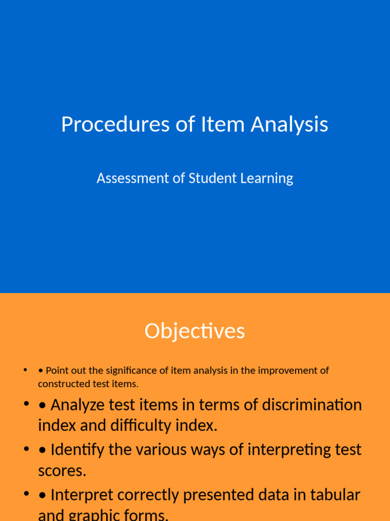 Item Analysis Procedures for Assessments | PDF