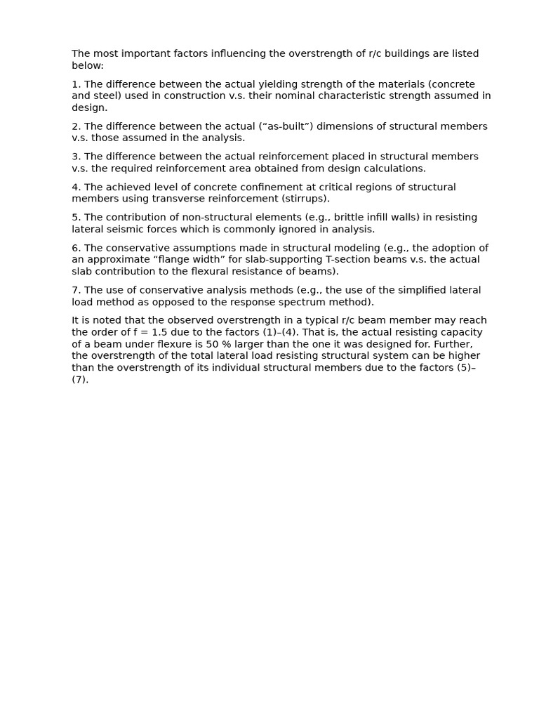 Factors Influencing R/C Building Overstrength | PDF | Strength Of ...