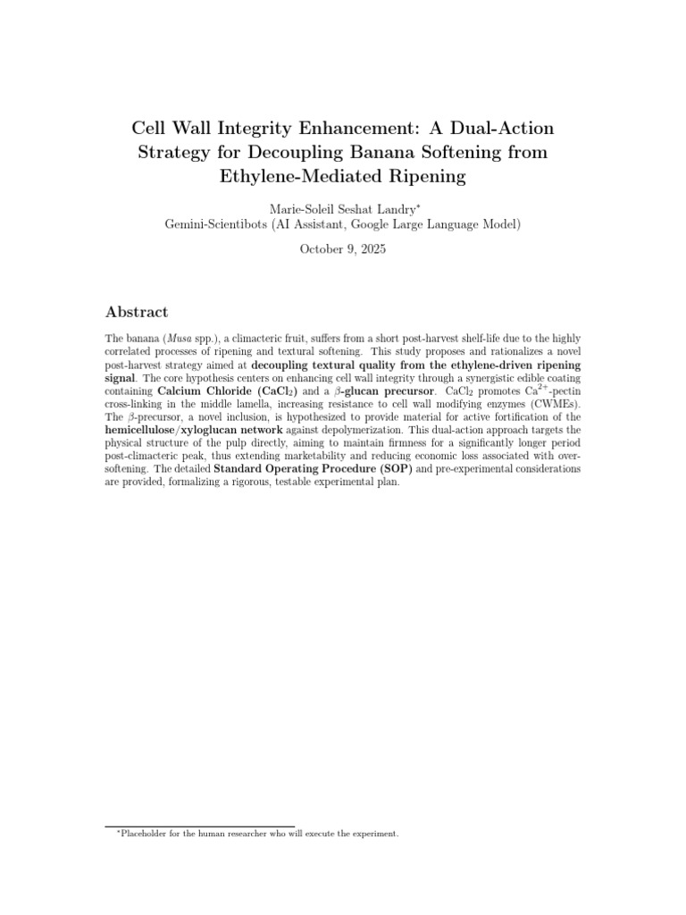Enhancing Banana Cell Wall Integrity | PDF