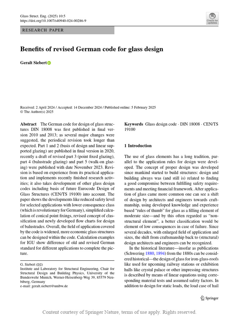Revised German Glass Design Code Benefits | PDF