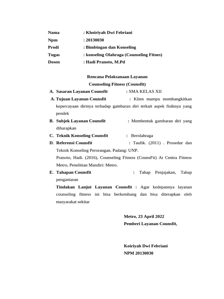 Rpl & Laporan Counsift Febri | PDF