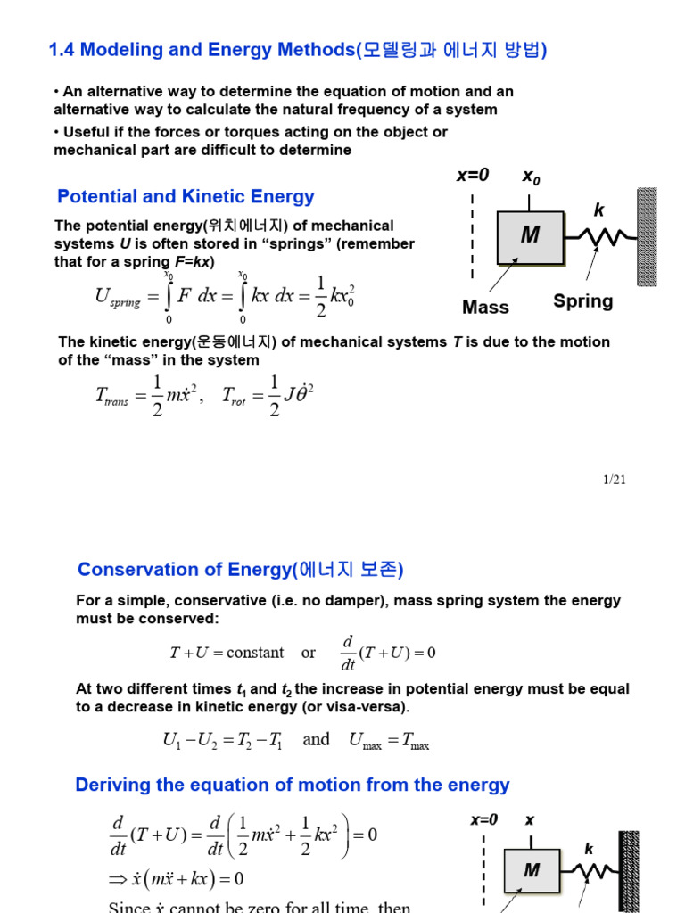 Energy Methods in Mechanical Systems | PDF | Stiffness | Lagrangian ...