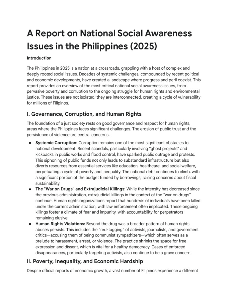 Social Issues in the Philippines 2025 | PDF | Poverty | Poverty ...