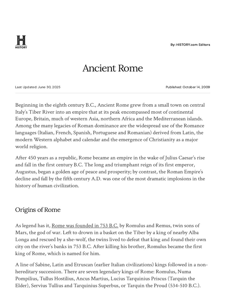 Ancient Rome: Rise and Fall Explained | PDF | Mark Antony | Julius Caesar