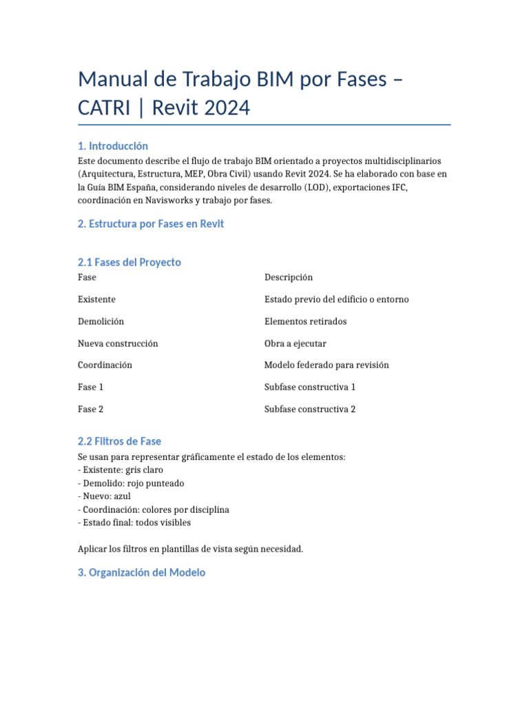Manual BIM por Fases en Revit 2024 | PDF | Autodesk Revit
